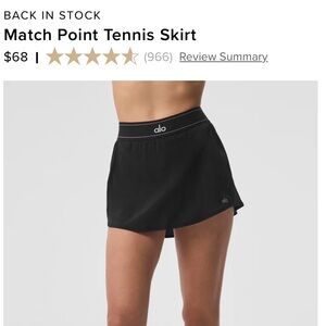 Alo Yoga Match Point Tennis Skirt